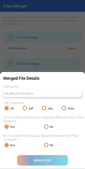 Files Merger screenshot