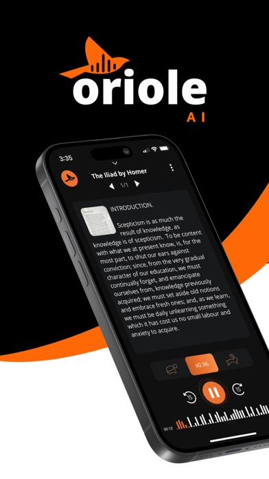 Oriole - Text to Speech Reader screenshot